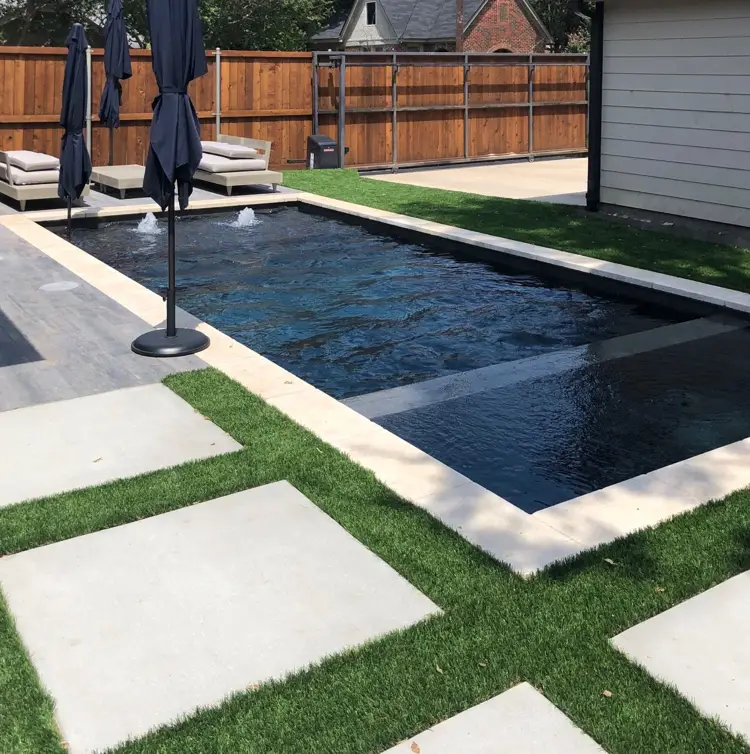 Pool deck grass
